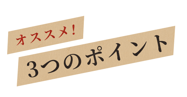 オススメ！3つのポイント